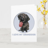 Labrador Retriever (Schwarz) Großhund Karte (Gelbe Blume)