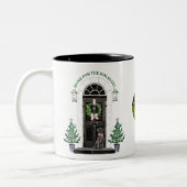 Labrador-Retriever-Schwarz-Labrador-Zuhause für Zweifarbige Tasse (Links)