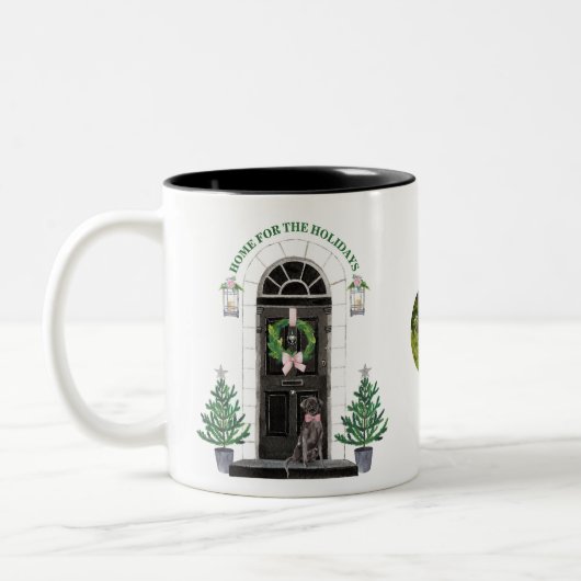 Labrador-Retriever-Schwarz-Labrador-Zuhause für Zweifarbige Tasse (Links)