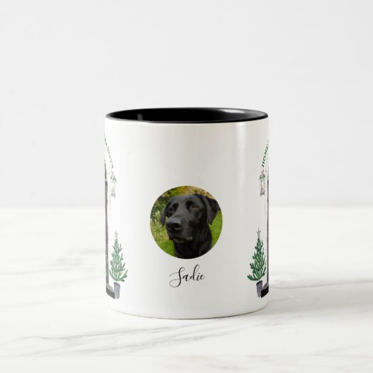 Labrador-Retriever-Schwarz-Labrador-Zuhause für Zweifarbige Tasse (Mittel)
