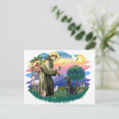 Labrador Retriever (schwarz) Postkarte (Stehend Vorderseite)