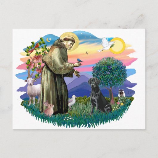 Labrador Retriever (schwarz) Postkarte (Vorderseite)