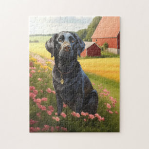 Labrador Retriever Schwarz Puzzle