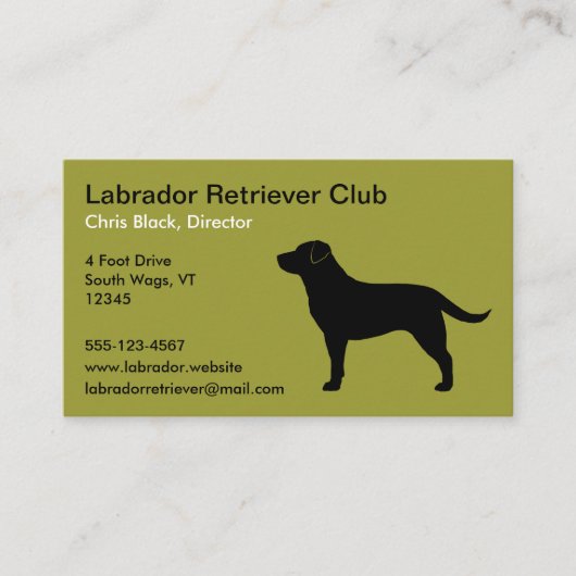 Labrador Retriever (schwarz) Visitenkarte (Vorderseite)