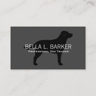 Labrador Retriever Silhouette Black Lab auf Grau Visitenkarte