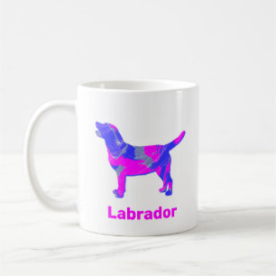Labrador Retriever Silhouette Crazy Hot Pink Kaffeetasse
