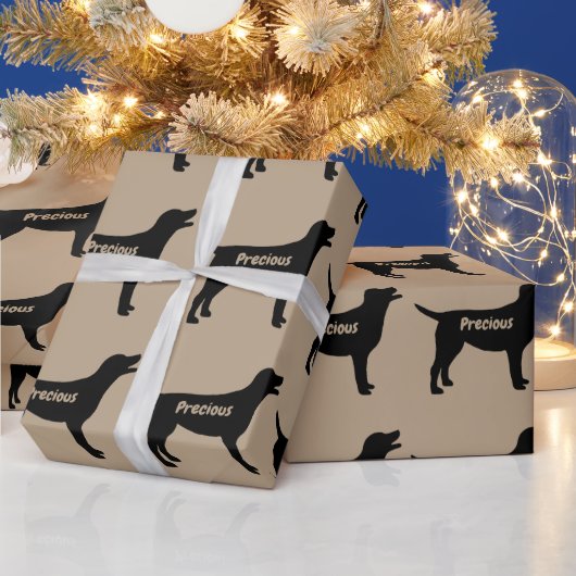 Labrador Retriever Silhouette Geschenkpapier (Feiertage)