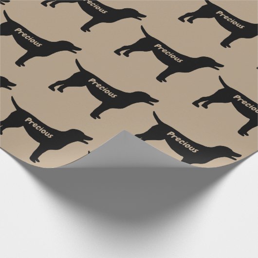 Labrador Retriever Silhouette Geschenkpapier (Ecke)