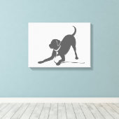 Labrador Retriever-Silhouette Leinwanddruck (Insitu (Holzboden))