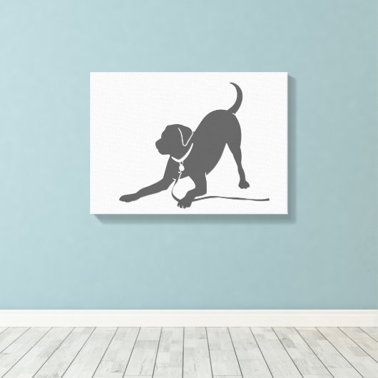 Labrador Retriever-Silhouette Leinwanddruck (Insitu (Holzboden))