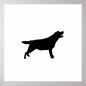 Labrador Retriever Silhouette Liebe Hunde Poster (Vorne)
