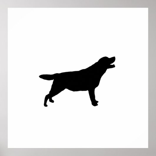 Labrador Retriever Silhouette Liebe Hunde Poster (Vorne)