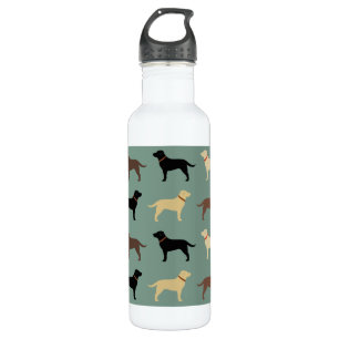 Labrador Retriever Silhouette Muster Labrador Edelstahlflasche