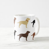 Labrador Retriever Silhouette Muster Labrador Kaffeetasse (VorderseiteRechts)