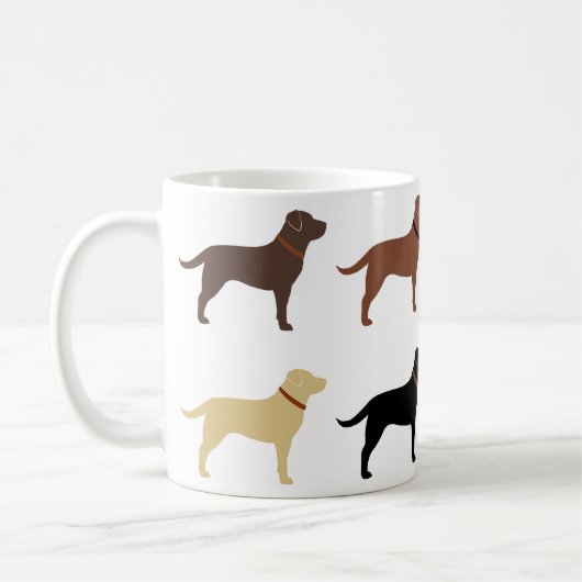 Labrador Retriever Silhouette Muster Labrador Kaffeetasse (Links)