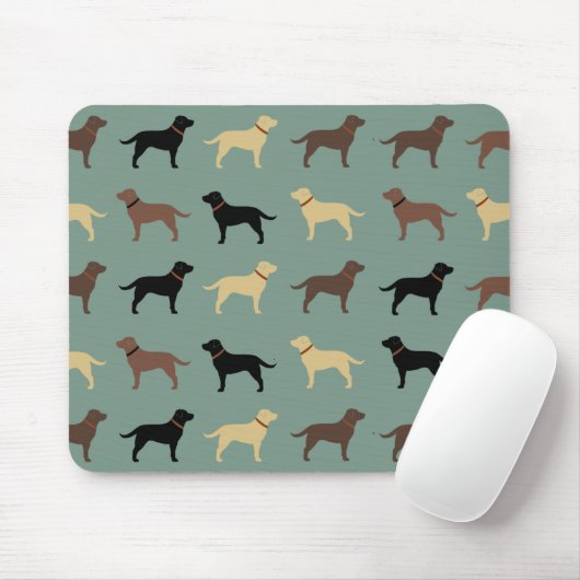 Labrador Retriever Silhouette Muster Labrador Mousepad (Mit Mouse)