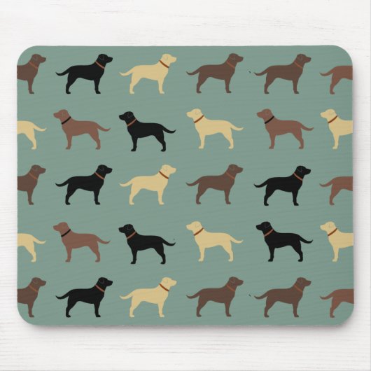 Labrador Retriever Silhouette Muster Labrador Mousepad (Vorne)