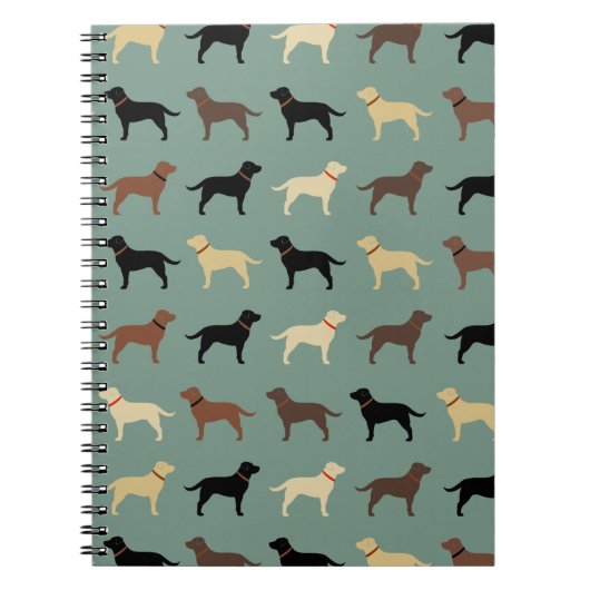 Labrador Retriever Silhouette Muster Labrador Notizblock (Vorderseite)
