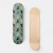 Labrador Retriever Silhouette Muster Labrador Skateboard (Vorderseite)