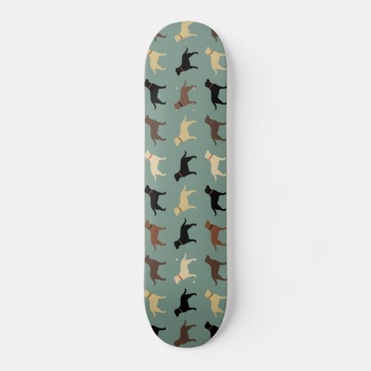 Labrador Retriever Silhouette Muster Labrador Skateboard (Vorderseite)