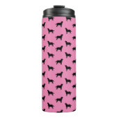 Labrador Retriever Silhouette Muster rosa Thermosbecher (Vorderseite)