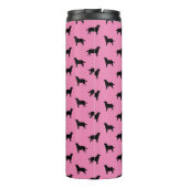 Labrador Retriever Silhouette Muster rosa Thermosbecher (Rückseite)