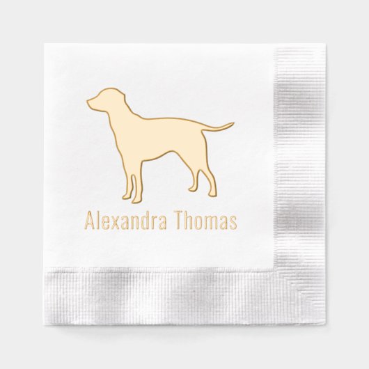 Labrador Retriever Silhouette Name Servietten Mit Folie (Vorderseite)