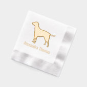 Labrador Retriever Silhouette Name Servietten Mit Folie (Links)