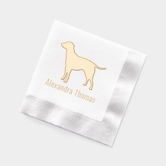 Labrador Retriever Silhouette Name Servietten Mit Folie (Links)