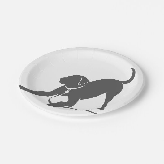 Labrador Retriever-Silhouette Pappteller (Schrägansicht)