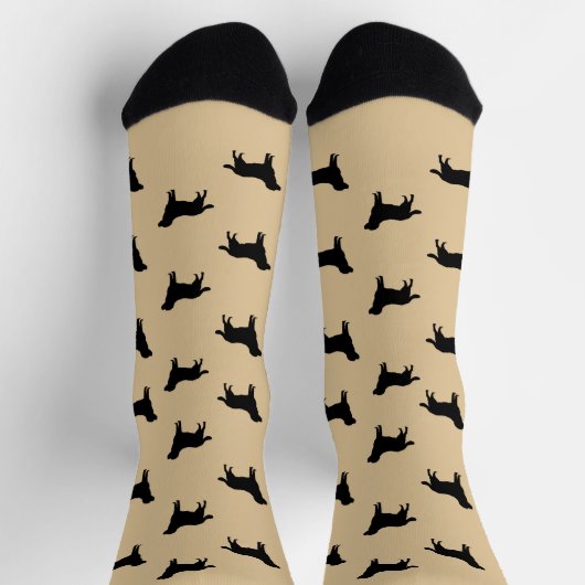 Labrador Retriever Silhouette Pattern Beige Socken (Oben)