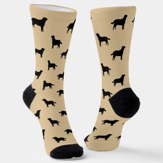 Labrador Retriever Silhouette Pattern Beige Socken (Gewinkelt)