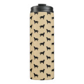 Labrador Retriever Silhouette Pattern Beige Thermosbecher (Vorderseite)