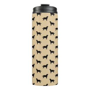 Labrador Retriever Silhouette Pattern Beige Thermosbecher