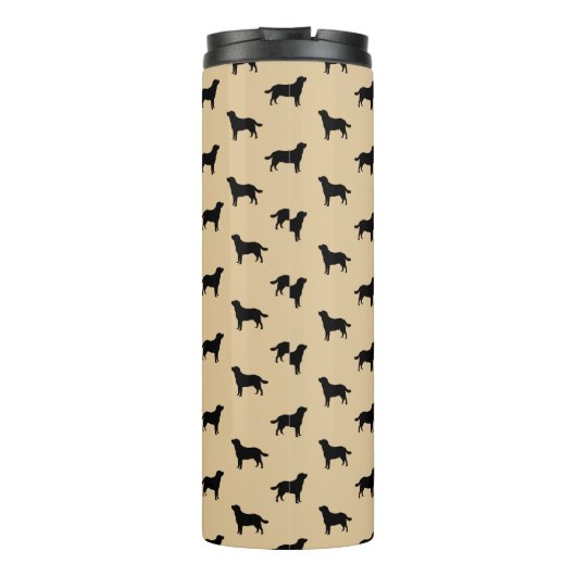 Labrador Retriever Silhouette Pattern Beige Thermosbecher (Rückseite)