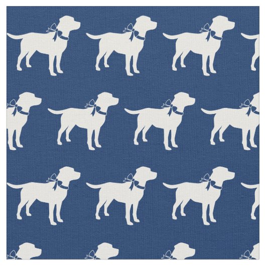 Labrador Retriever Silhouette Pet Navy Blue Stoff (Nahaufnahme)