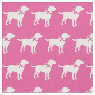 Labrador Retriever Silhouette Pet Pink Stoff