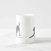 Labrador Retriever-Silhouette Porzellantasse (Vorderseite)