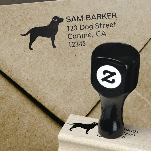 Labrador Retriever Silhouette Rücksendeadresse Gummistempel
