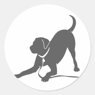 Labrador Retriever-Silhouette Runder Aufkleber