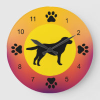 Labrador Retriever Silhouette Sunset Colors