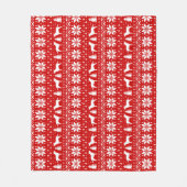 Labrador-Retriever-Silhouette-Weihnachtsmuster Fleecedecke (Vorderseite)