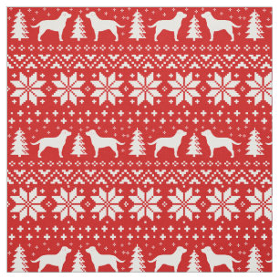 Labrador-Retriever-Silhouette-Weihnachtsmuster Stoff
