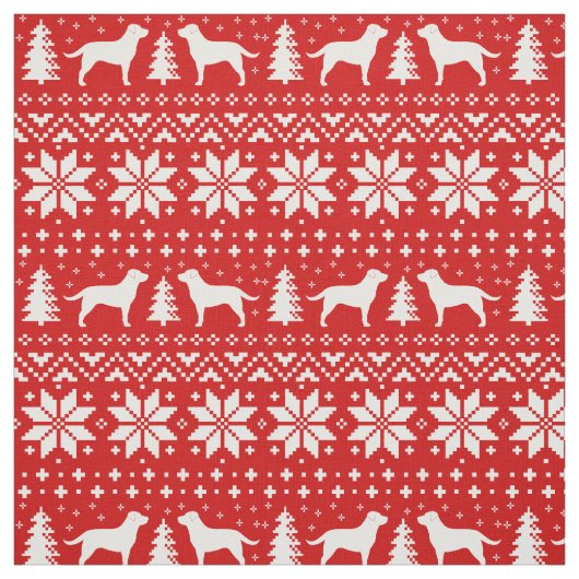 Labrador-Retriever-Silhouette-Weihnachtsmuster Stoff (Muster)