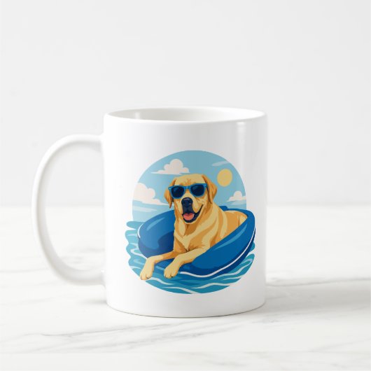Labrador Retriever Sommerboot-Abenteuer Kaffeetasse (Links)