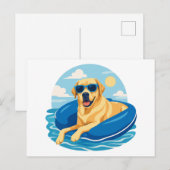 Labrador Retriever Sommerboot-Abenteuer Postkarte (Vorne/Hinten)