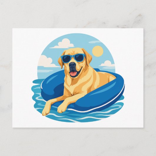 Labrador Retriever Sommerboot-Abenteuer Postkarte (Vorderseite)