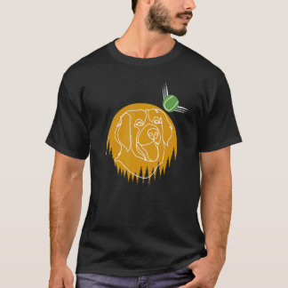 Labrador Retriever spielt Fetch Ball Line Retro V T-Shirt