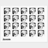 Labrador Retriever Square Sticker (Blatt)