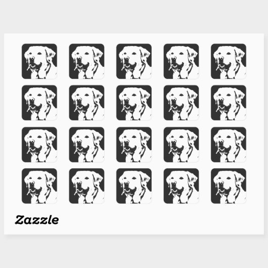 Labrador Retriever Square Sticker (Blatt)
